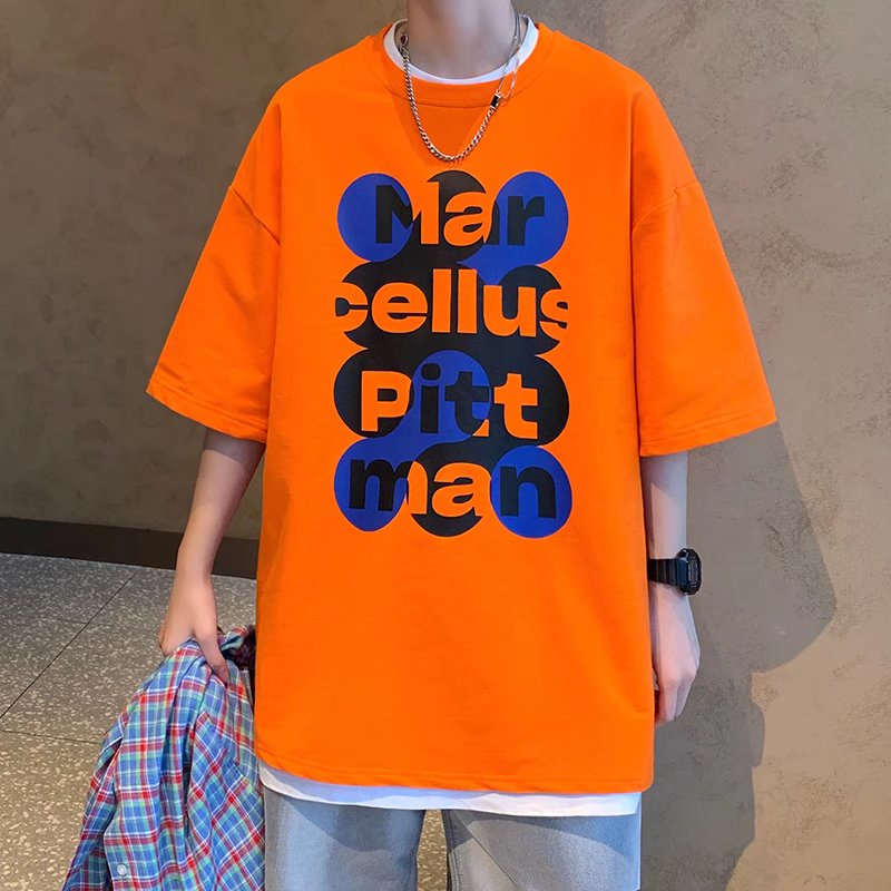 Áo Thun Tay Ngắn Dáng Rộng In Chữ Phong Cách Hàn Quốc Thời Trang Mùa Hè Cho Nam Và Nữ size M-5XL