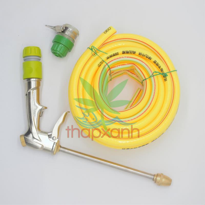 Bộ vòi xịt nước tưới cây, Rửa xe BDT-4225 Vòi đồng VOI-17 + 15m dây 16mm