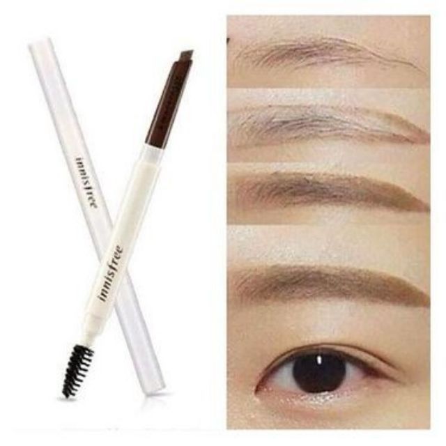 Chì kẻ mày 2 đầu màu Nâu Innisfree Hàn Quốc auto EyeBrown Pencil