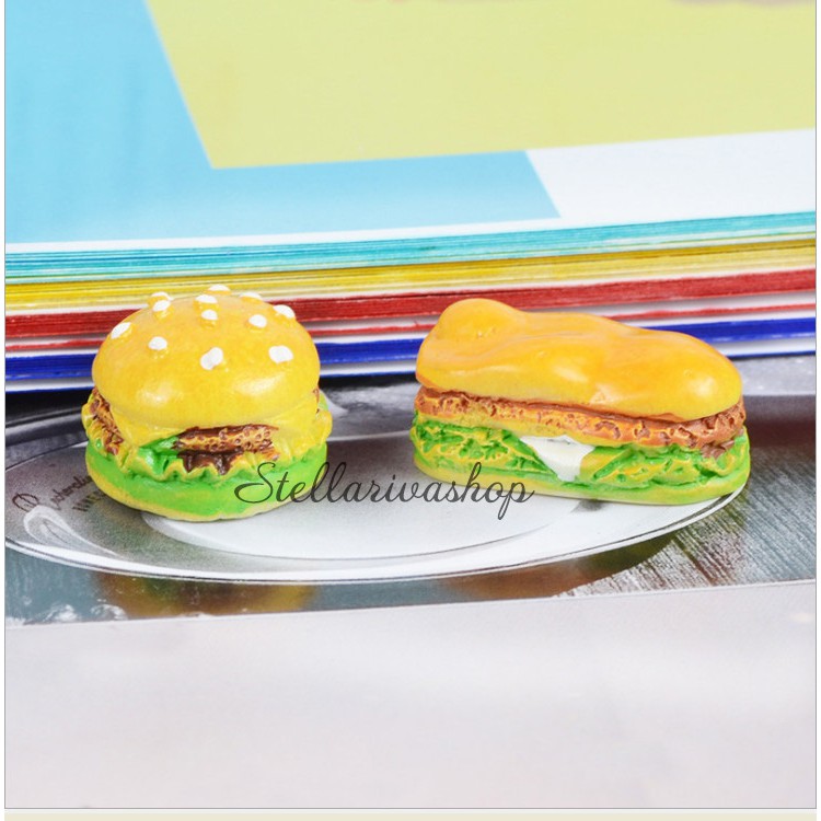 Mô hình Bánh Hamburger trang trí tiểu cảnh, làm mô hình nhà DIY