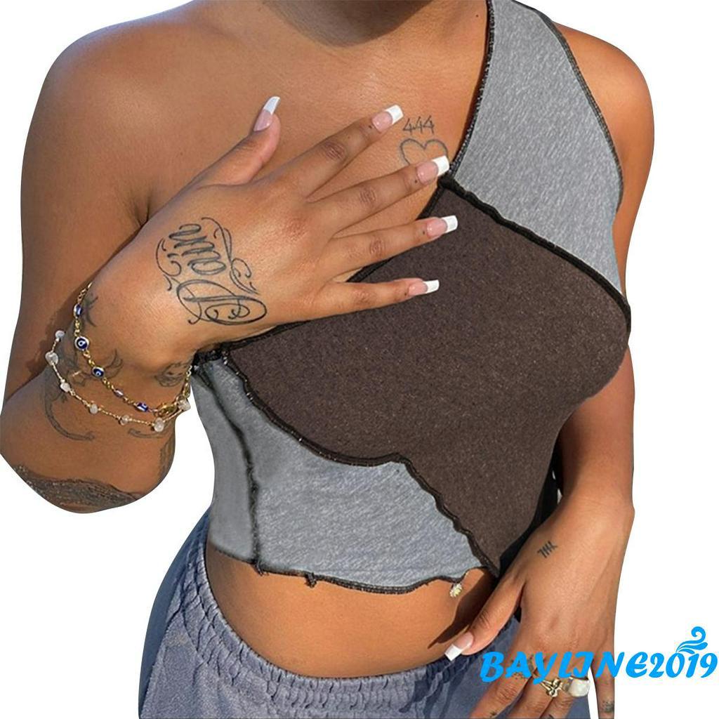 Áo Thun Gân Tay Dài 1 Vai Quyến Rũ Cho Nữ