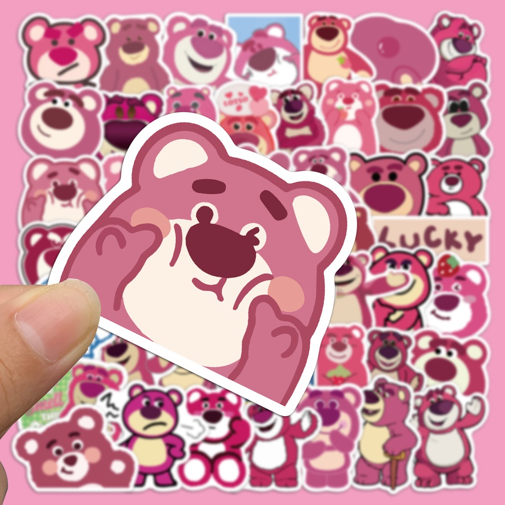 Set 10/ 30 /50 miếng dán trang trí đàn guitar chống thấm nước họa tiết gấu Lotso dễ thương cho bé