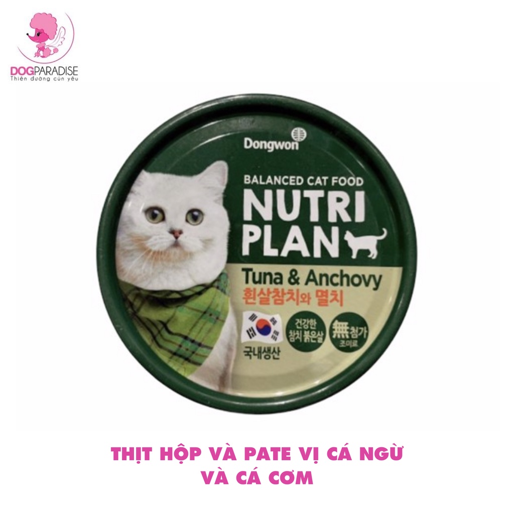 Thịt hộp và Pate thức ăn dinh dưỡng cho mèo Nutri Plan nhiều hương vị thơm ngon 160g - Dog Paradise