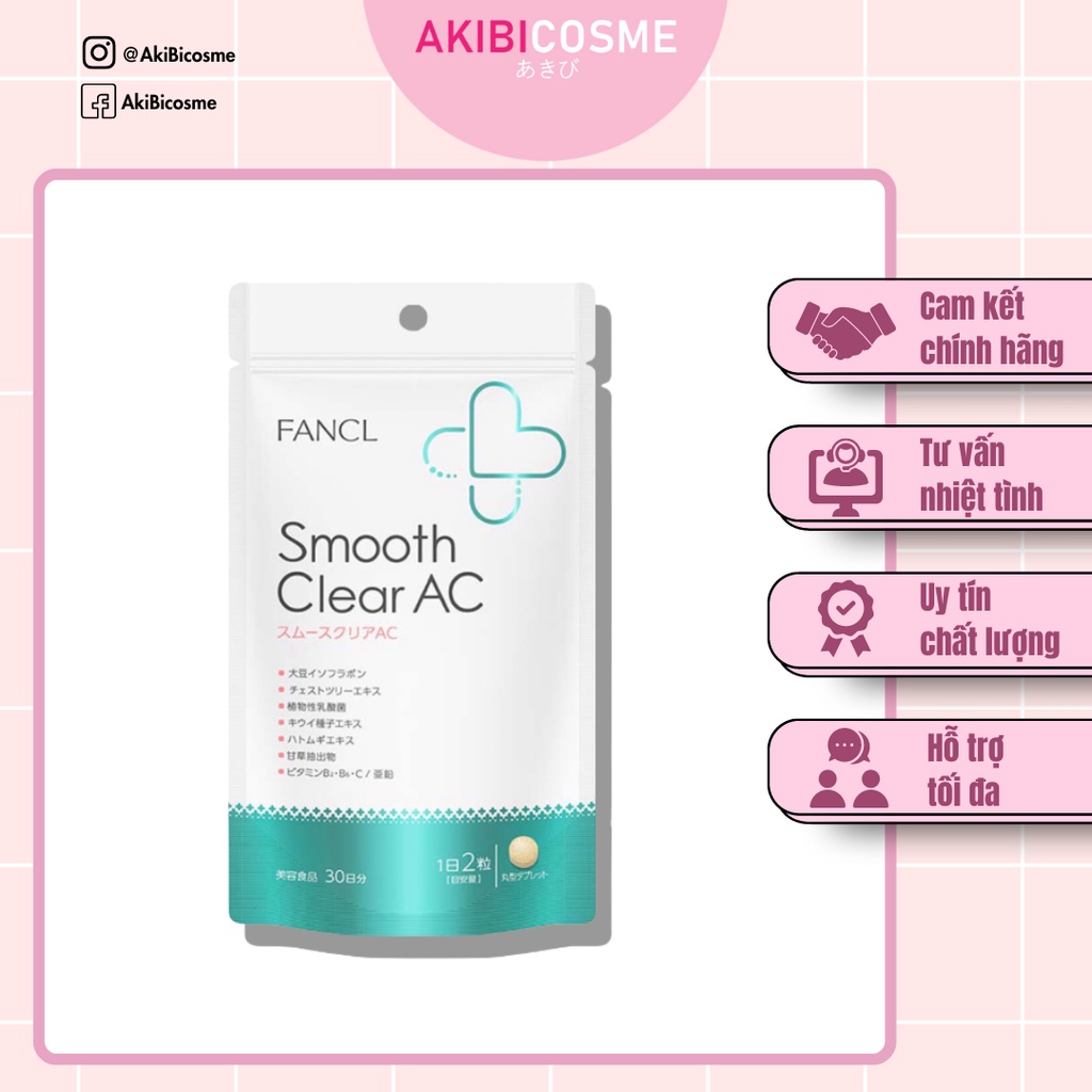 Fancl smooth clear AC viên giảm mụn nội tiết