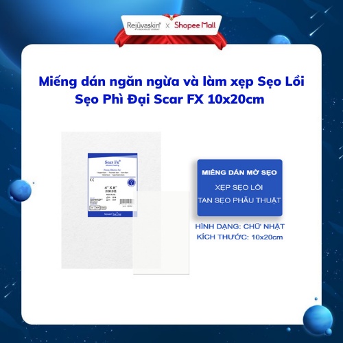 Miếng Dán Xẹp Sẹo Lồi / Phì Đại REJUVASKIN Scar FX 10x20cm