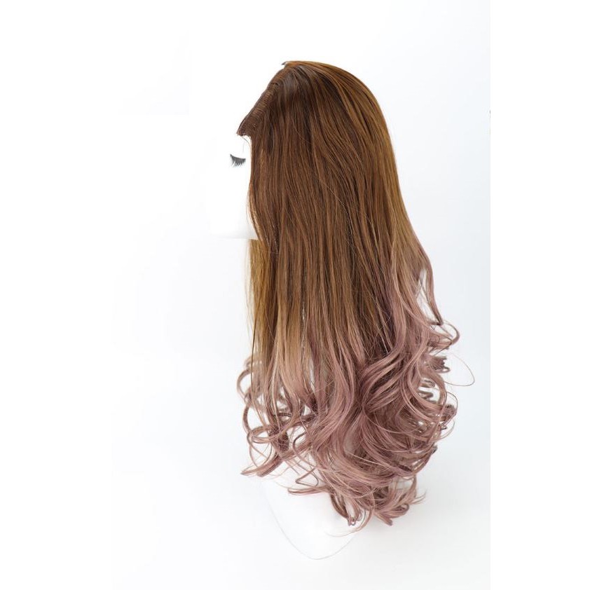 Tóc giả nữ kẹp U ombre FREESHIP Tóc kẹp U 3/4 đầu omber Hồng phấn KU-9123A