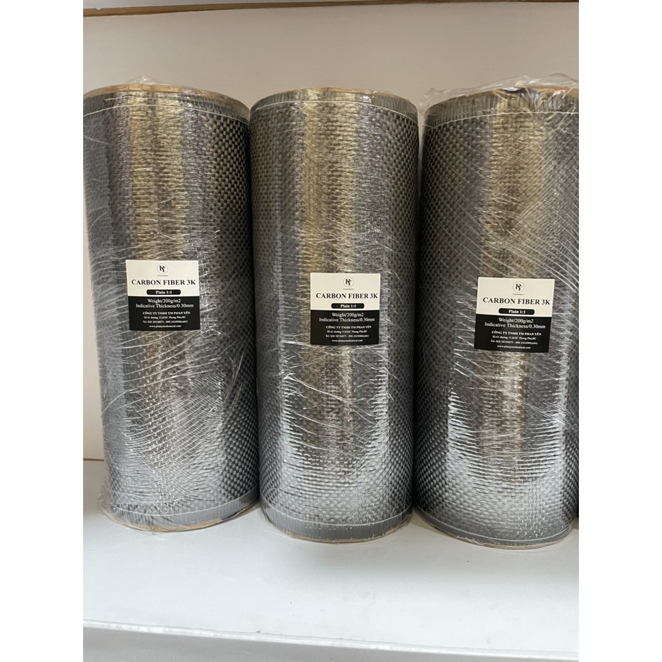 Sợi Carbon,Vải Carbon đan 1:1 [Carbon fiber][khổ 20cm × 100cm]