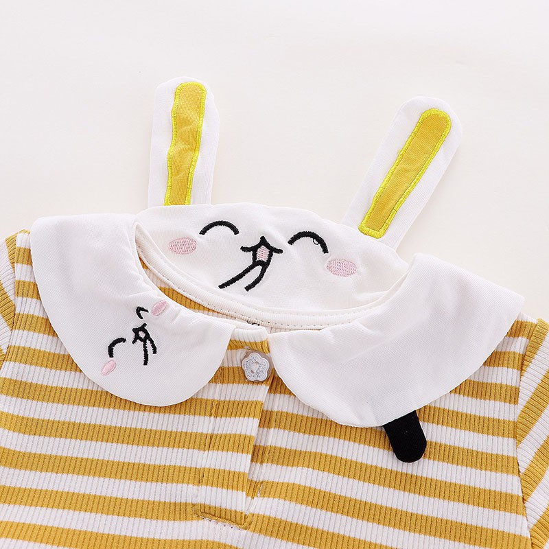 Đầm kẻ sọc ngắn tay đáng yêu cho bé gái