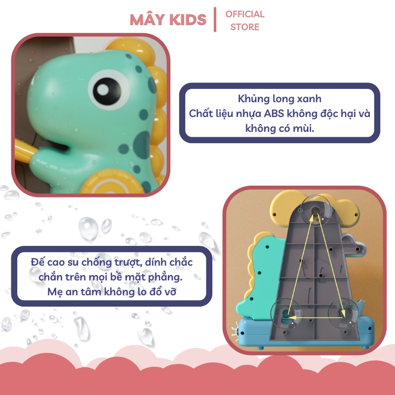 Đồ chơi khủng long nhà tắm thiết kế thác nước tự động đáng yêu cho bé trai bé gái - Mây Kids