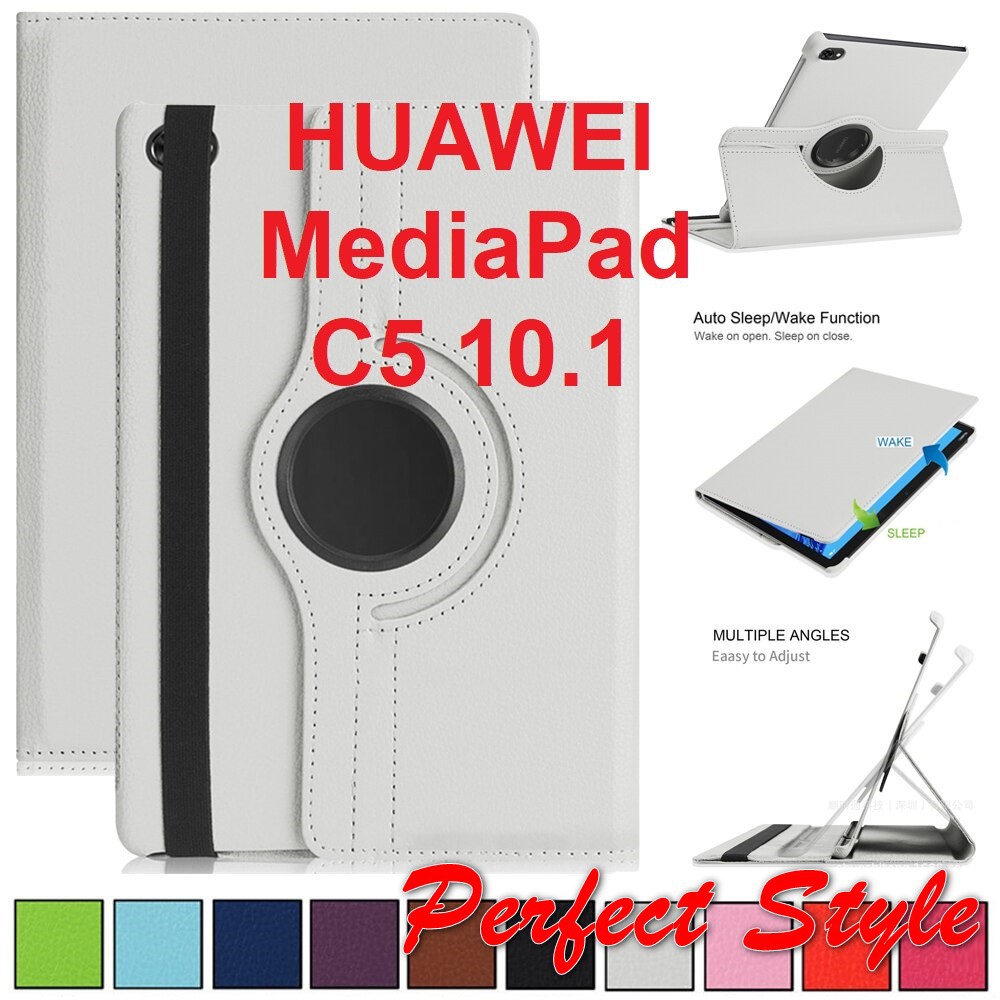 Bao Da nắp gấp xoay 360 độ Cho Huawei Mediapad C5 10 / C5 10.1 / M5 Lite 10