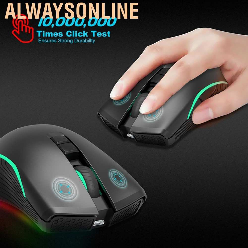 Chuột Gaming Alwaysonline Không Dây 2.4g Rgb Dạ Quang T26