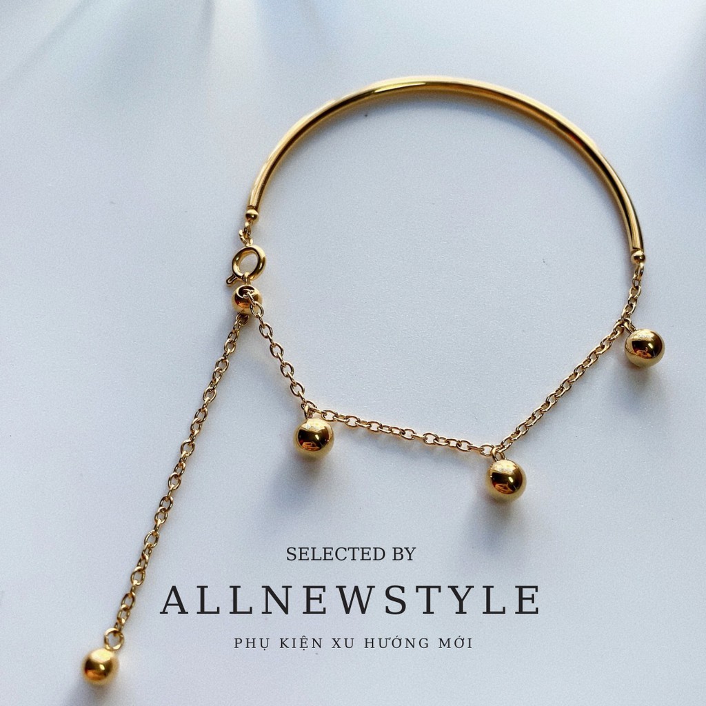Lắc tay thép hạt tròn may mắn Allnewstyle