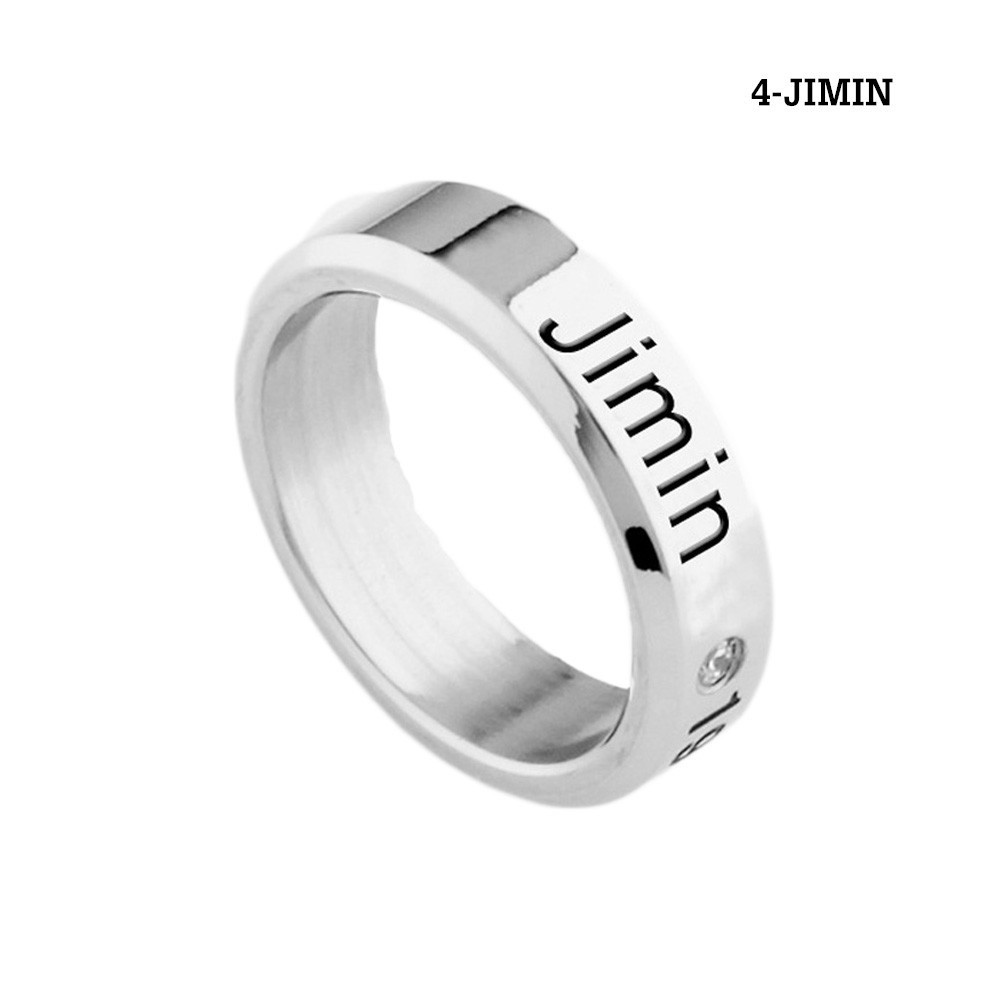 Nhẫn đeo tay thép Titan có tên các thành viên nhóm BTS thời trang và trẻ trung
