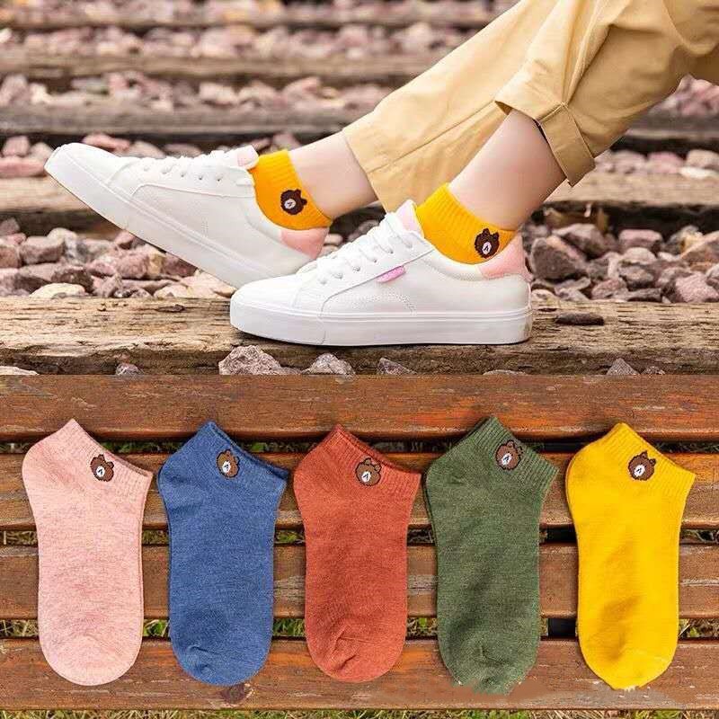 Fashion women's socks bear breathable sports socks women's casual all-match cotton tube socks | BigBuy360 - bigbuy360.vn