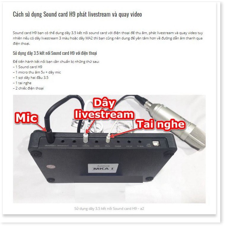 Combo Micro BM900 và Soundcard MKAI H9 – Thu Âm Hát Live Stream, Karaoke, AutoTune, Giả Giọng, Cực Hay, Có Bluetooth