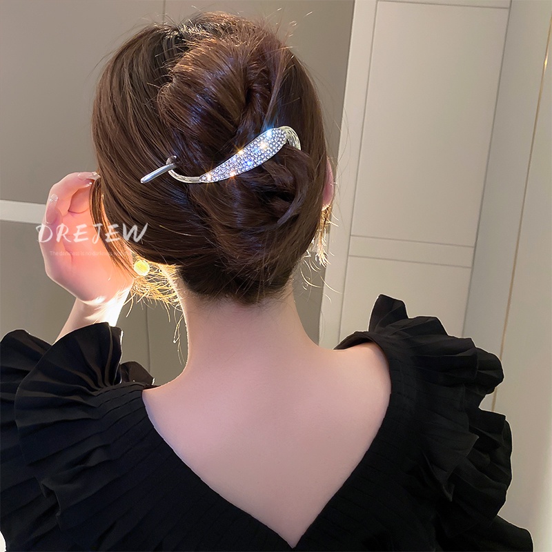Kẹp tóc DREJEW đính đá zircon thời trang Hàn Quốc cao cấp cho nữ