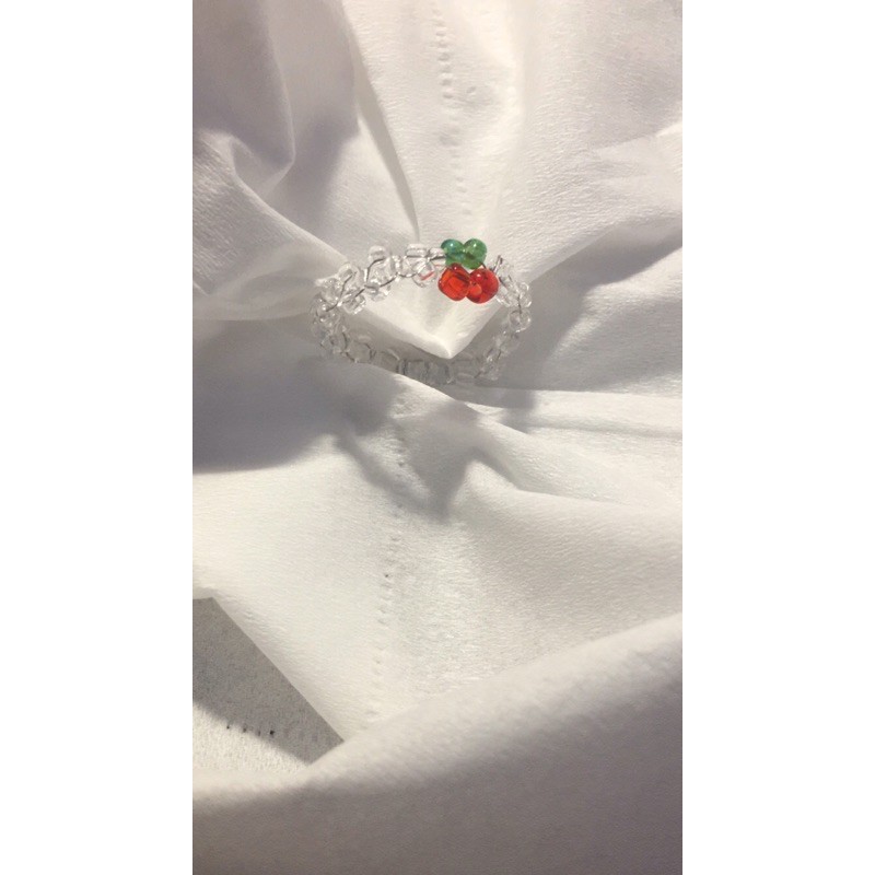 Nhẫn hạt cườm ~CHERRY BEADEDRING~