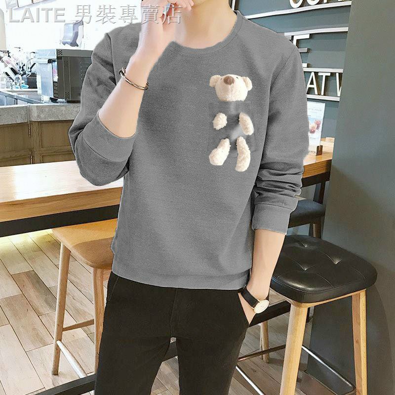 &lt;FREE SHIP&gt; ÁO NỈ SWEATER TAY DÀI DÀY DẶN Y MẪU PHỐI TÚI GẤU