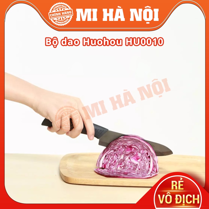 Bộ dao gốm Nano Xiaomi HuoHou HU0010 (3 dao thái và 1 dao nạo) / HU0020 (3 dao thái và 1 thớt)