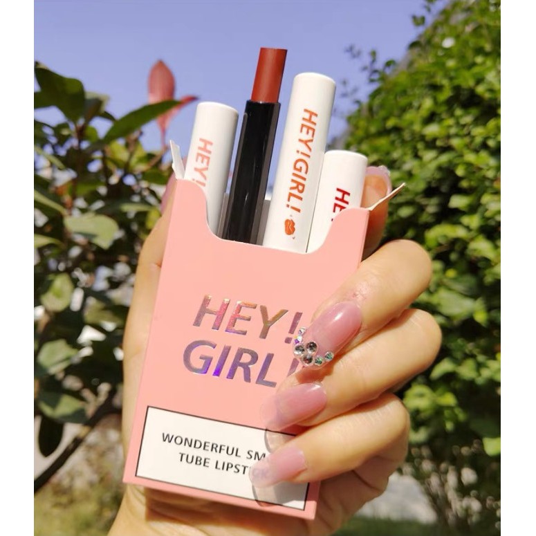SET Son Kem Lì 4 CÂY HEY GIRL WONDERFUL SMOKE TUBE LIPSTICK HENG FANG Nội Địa Chính Hãng | BigBuy360 - bigbuy360.vn