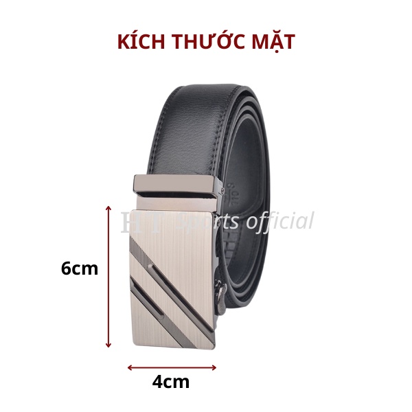 Thắt lưng da nam HT Sports siêu bền đẹp, dây nịt nam thiết kế khóa tự động thông minh sang trọng lịch sự