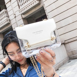 Túi xách nữ đẹp đeo chéo nữ thời trang công sở cao cấp da pu trong suốt giá rẻ có 2 màu JADEN STORE TX08