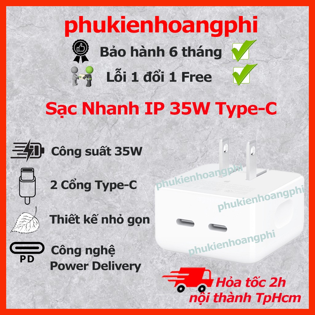 Sạc Nhanh 35W  Các Dòng 7/8/9/X/11/12/13 | Bảo Hành 6th |