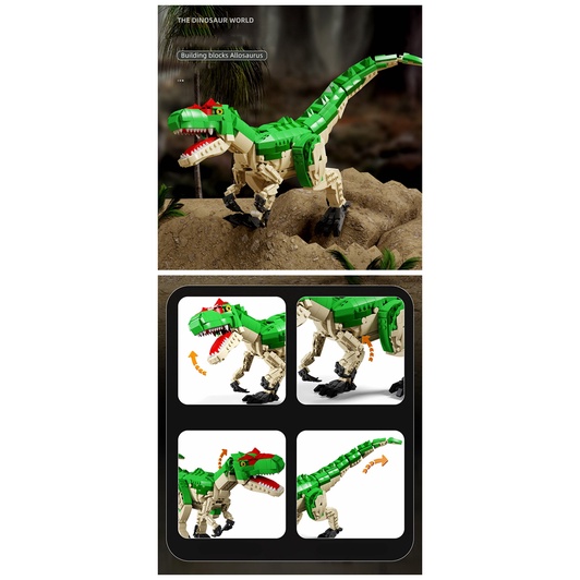 Mô hình SLUBAN chủ đề khủng long Mosasaur Tyrannosaurus Rex Allosaurus