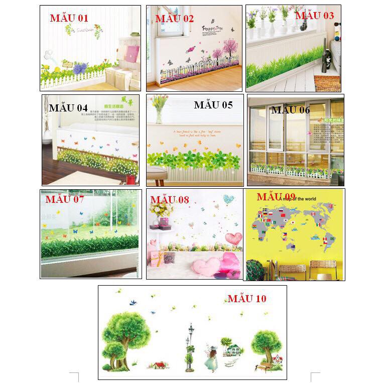 COMBO 2 TẤM Decal trang trí tự chọn chống thấm nước