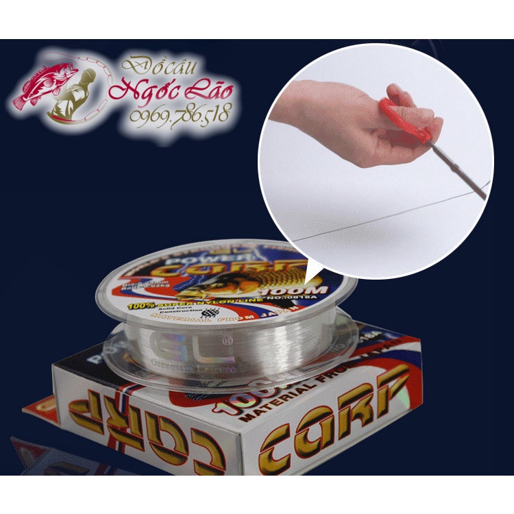 Cước câu cá SIÊU CHẮC -  CARP LINE 100m R202- Câu tay, câu máy, câu đơn, câu đài, lăng-xê, lục, lure, iso...