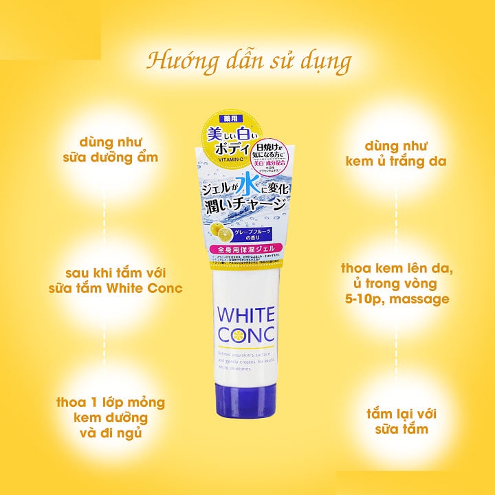 Kem Dưỡng Trắng Da Body Ban Đêm White Conc Watery Cream 90g