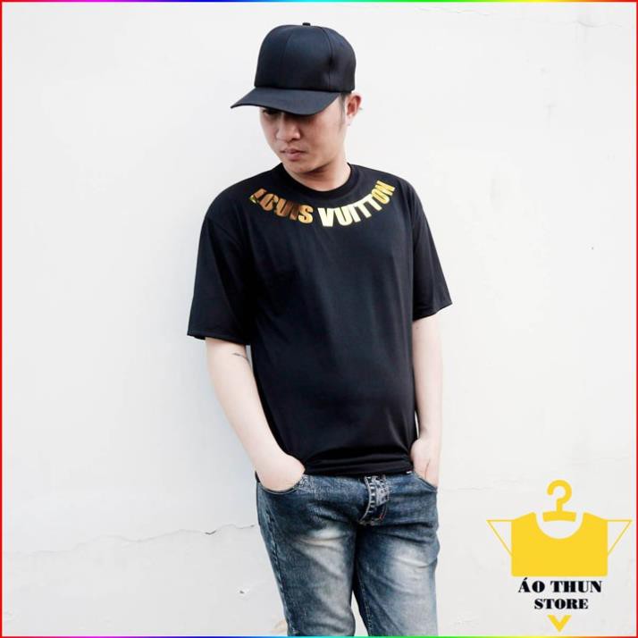 SALE- Áo thun tay lỡ Louis Nhũ Vàng Hàn Quốc - Áo thun store - độc đẹp