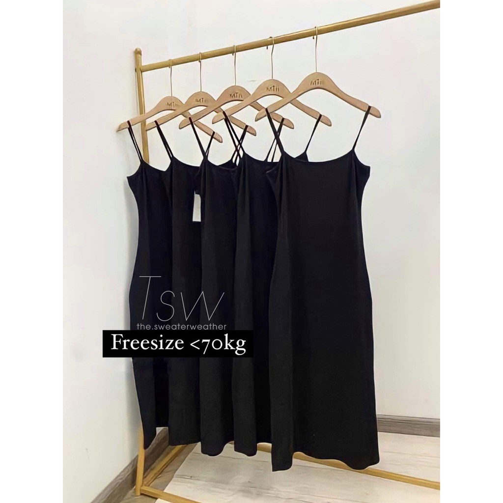 Váy 2 dây maxi thun đen (ảnh thật) | BigBuy360 - bigbuy360.vn