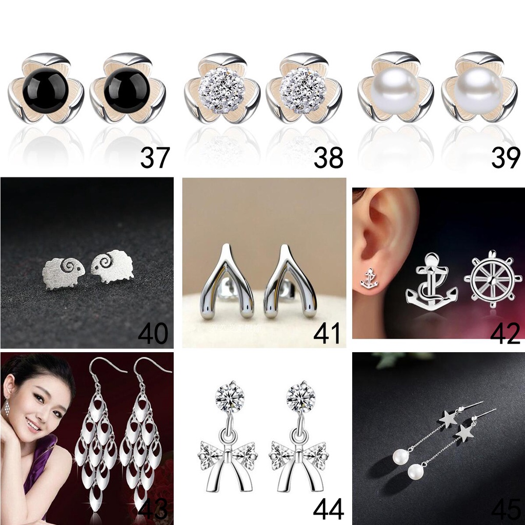 925 pure silver Earring for women Korean Fashion Jewellery Ear Accessories ED004
