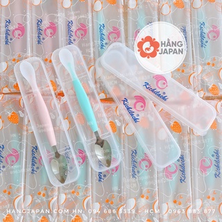 Thìa muỗng nạo hoa quả 2 đầu tiện lợi silicon inox cho bé ăn dặm an toàn chất lượng chính hãng