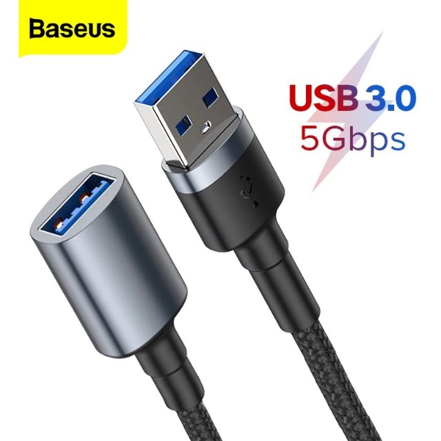 Baseus Cáp Nối Dài USB Loại A Với Sợi Dây Nối Dài USB 3.0 Cáp Cho Smart TV PS4 Xbox SSD 5GB US3.0 Đồng Bộ Dữ Liệu Dây