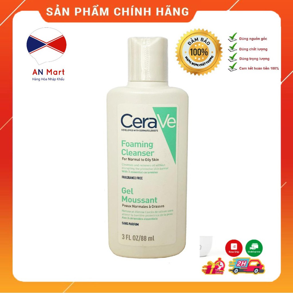 473ml - Sữa Rửa Mặt Cerave Foaming Facial Cleanser Cho Da Dầu, Da Mụn, Da Hỗn Hợp Nhập Khẩu Nội Địa Úc An mart | BigBuy360 - bigbuy360.vn