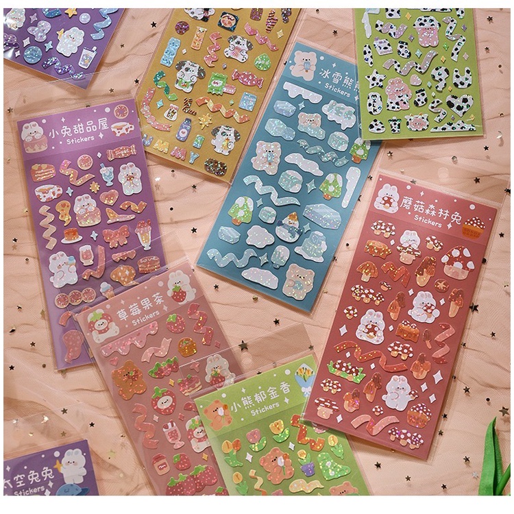 Sticker ruy băng Lấp Lánh Trang Trí Toploader, Sổ