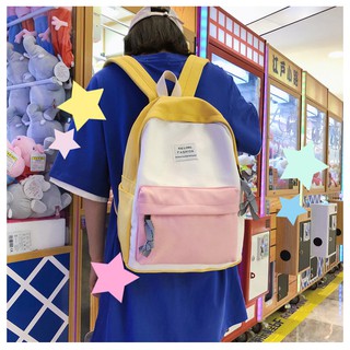 balo nữ thời trang ullzzang, chất liệu vải thô chống bẩn, kích thước A4