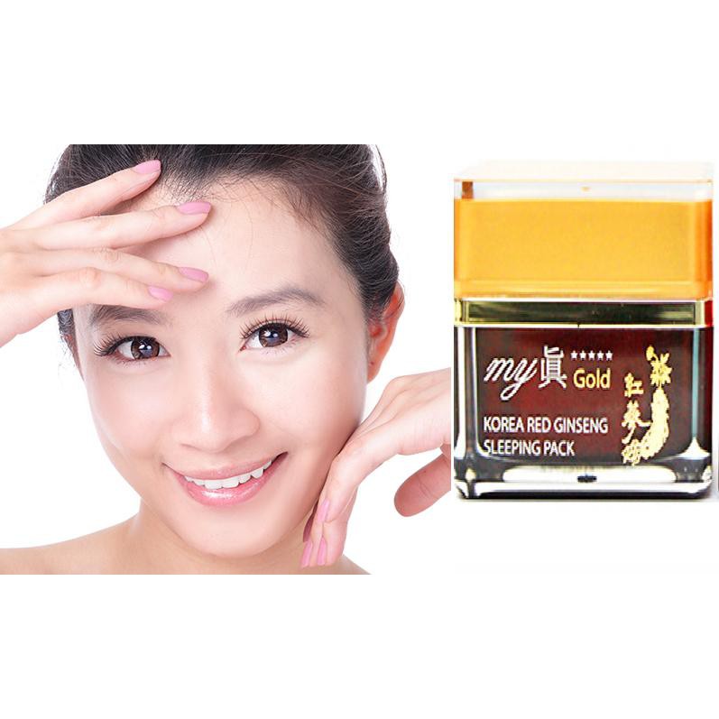 Kem dưỡng trắng da chống lão hóa My gold Korea Red Ginseng Aqua Wrinkle Whitening Cream 50ml