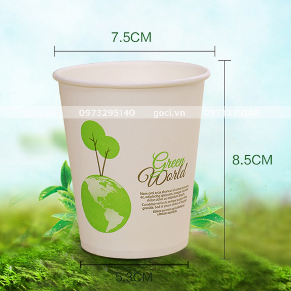 Set 50 cốc giấy dùng 1 lần cốc giấy du lịch tự phân hủy 250ml tiện lợi nhỏ gọn dễ sử dụng thân thiện môi trường