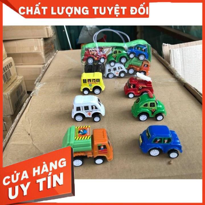 [Xả kho + free ship] Túi đồ chơi ô tô 6 chiếc chạy đà cho bé