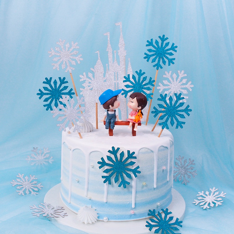Phụ Kiện Trang Trí Bánh Kem Hình Công Chúa Băng Giá Dễ Thương