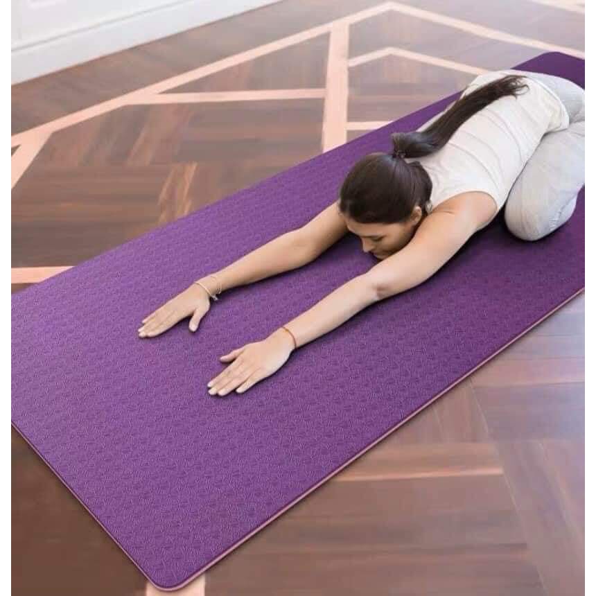 Thảm tập YOGA Chống trượt ❤️ FREESHIP ❤️ Thảm tập GYM tại nhà tập thể dục. Chất liệu tpe 2 lớp chống trơn tuyệt đối