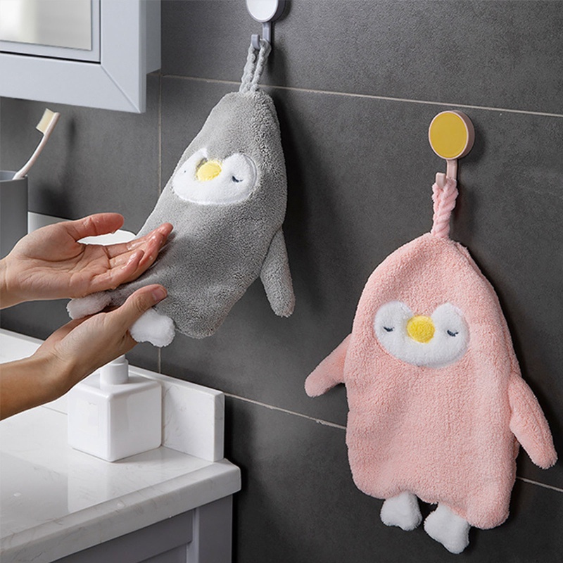 Khăn Lau Tay Treo Tường Hình Chim Cánh Cụt Dễ Thương