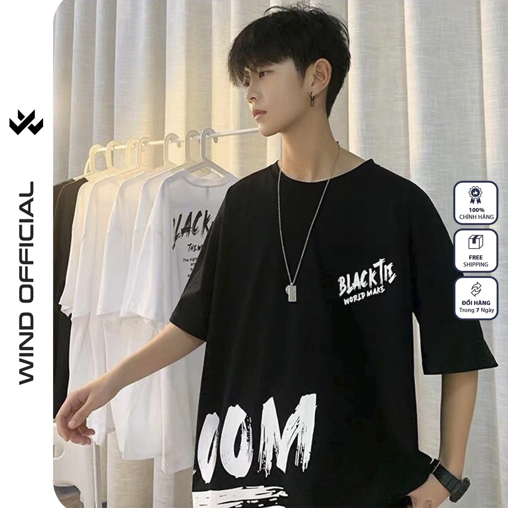 Áo phông unisex form rộng WIND oversize tay lỡ cotton ZOOM thời trang nam nữ ulzzang