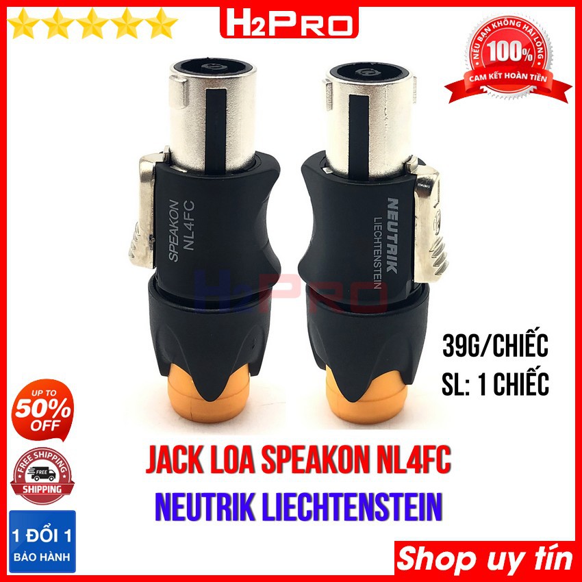 Các mẫu đầu JACK LOA SPEAKON NEUTRIK H2Pro chuyên dụng cho âm thanh (1 chiếc), jack loa speakon Neutrik cao cấp