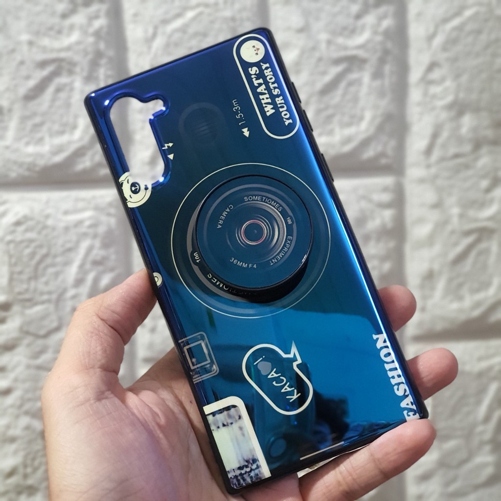 Ốp lưng Samsung Galaxy Note 10 hình máy ảnh kèm giá đỡ và dây đeo