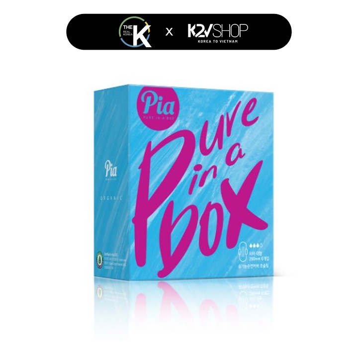 Hộp 6 Miếng Băng Vệ Sinh Có Cánh Pia PURE IN A BOX Organic Sanitary Pads Heavy Flow 29cm