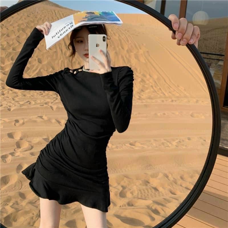 Đầm Body Tay Dài Nhún Sườn Đuôi Cá Chất Thun Borip Thích Hợp Mặc Đi Tiệc Đi Làm Đi Chơi 💃By 23t.shop | BigBuy360 - bigbuy360.vn